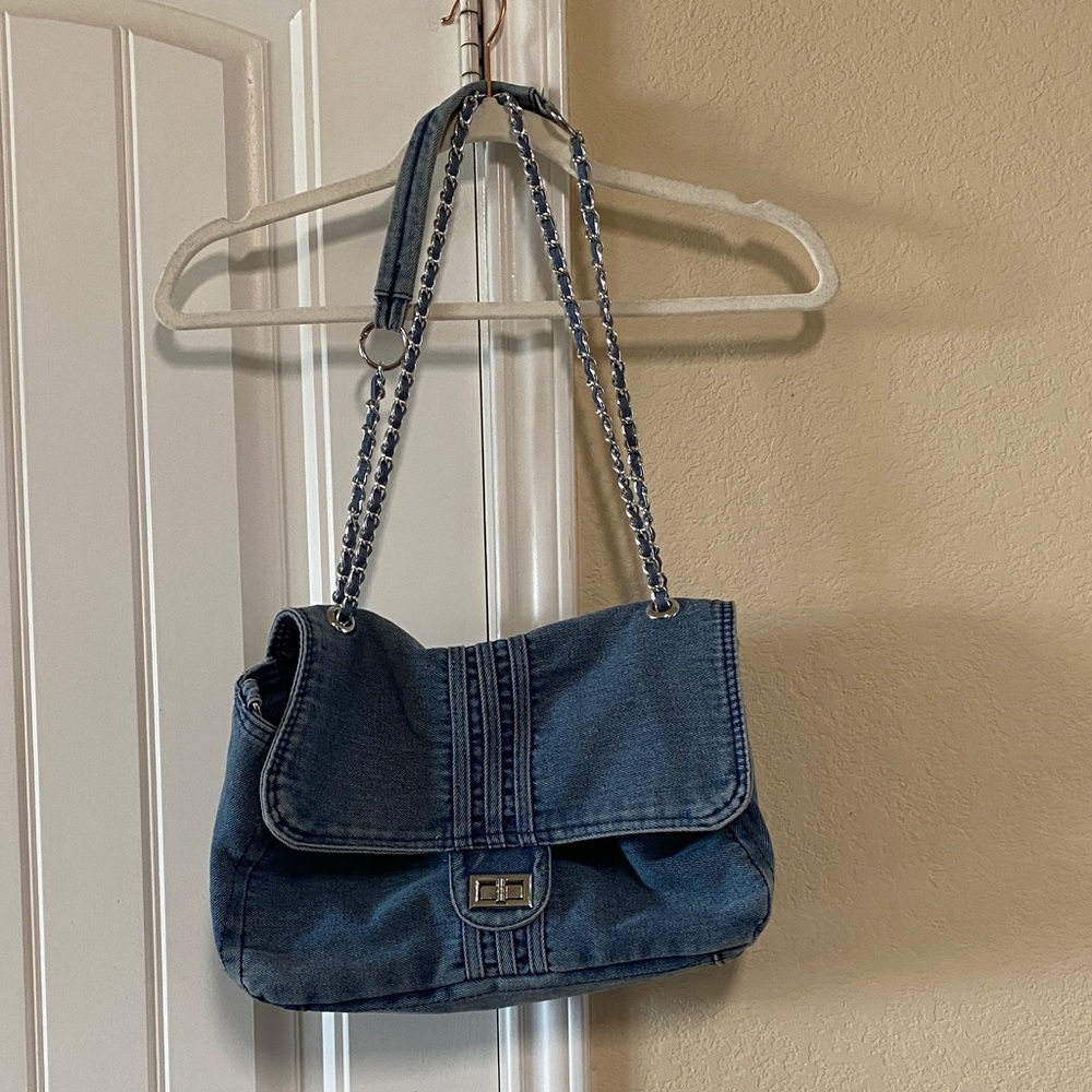 Blue Denim Shoulder Bag